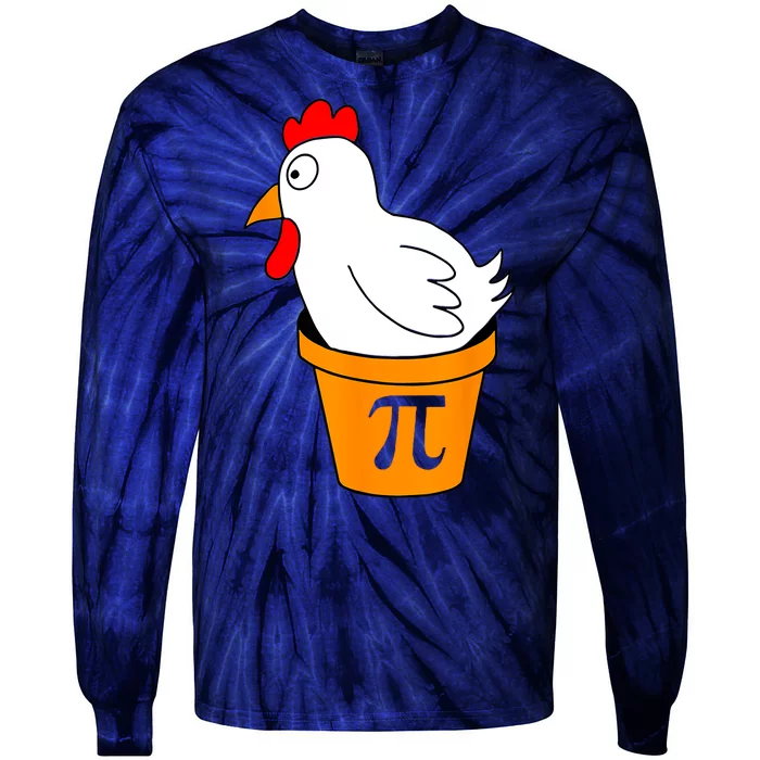 Funny Chicken Pot Pie Math Lover Gift Tie-Dye Long Sleeve Shirt