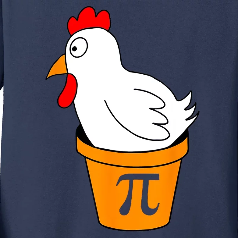 Funny Chicken Pot Pie Math Lover Gift Kids Long Sleeve Shirt