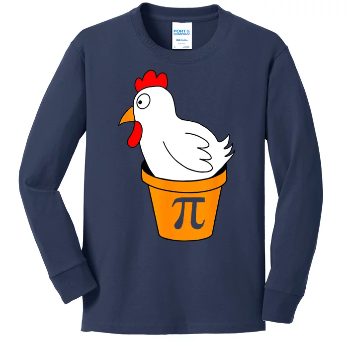 Funny Chicken Pot Pie Math Lover Gift Kids Long Sleeve Shirt