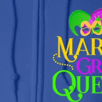 Funny Carnival Party Confetti Outfit Mardi Gras Queen Crow Gift Full Zip Hoodie