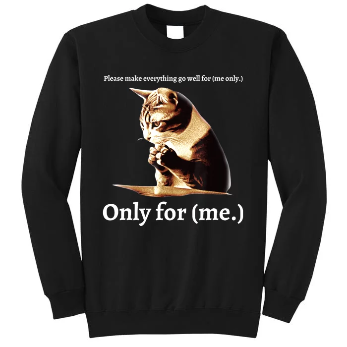 Funny Cat Please Make Everything Go Well For Me Only For Me Tall Sweatshirt