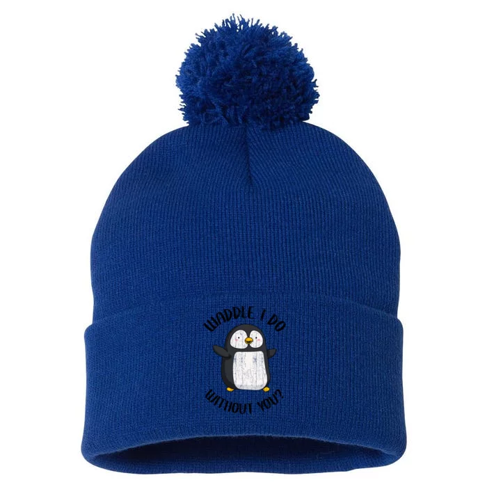 Funny Cute Penguins Design For Him Her Valentines Gift Pom Pom 12in Knit Beanie