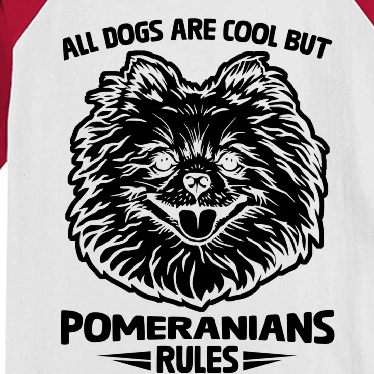 Funny Cute Pomeranian Dog Rules Puppy Lover Great Gift Kids Colorblock Raglan Jersey