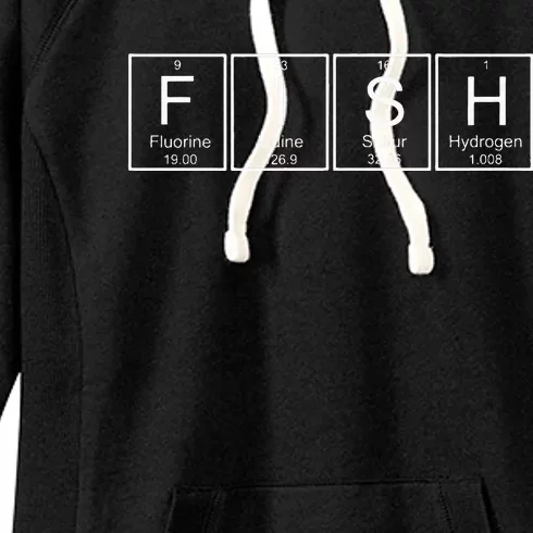 Fish Chemistry Periodic Table Funny Science Bass Fishing Women's Fleece Hoodie