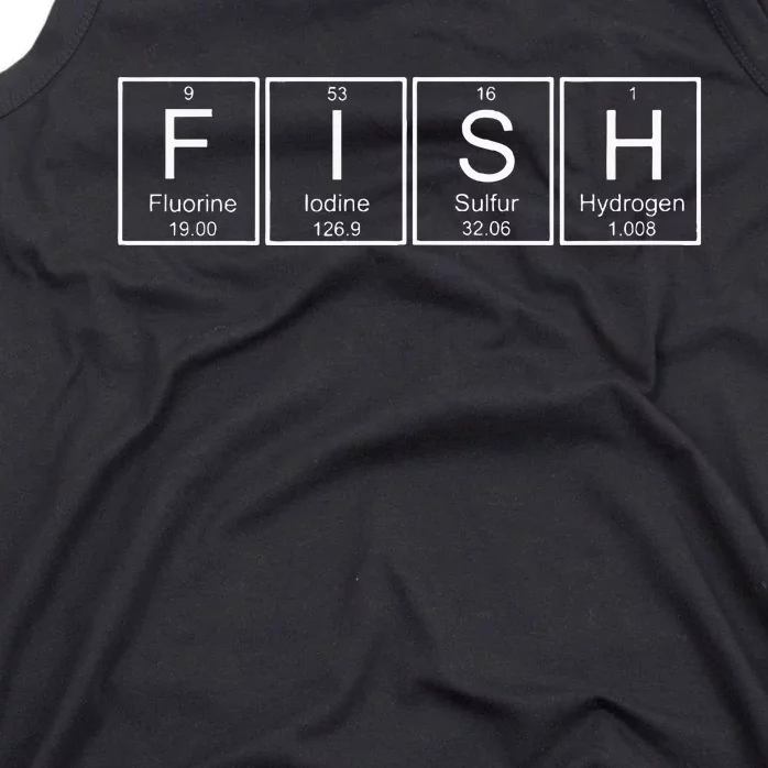 Fish Chemistry Periodic Table Funny Science Bass Fishing Tank Top