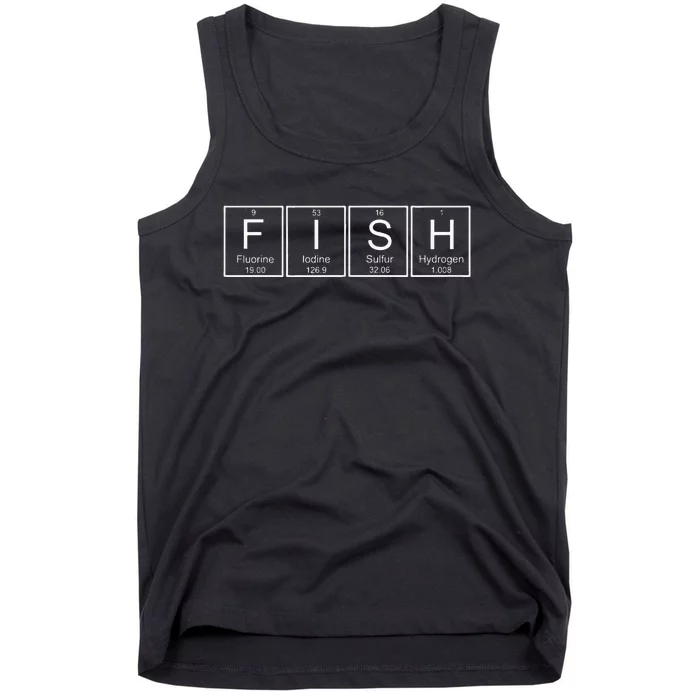 Fish Chemistry Periodic Table Funny Science Bass Fishing Tank Top