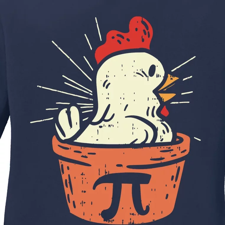 Funny Chicken Pot Pi Shirts Day Pie Math Lover Geek Gift Ladies Long Sleeve Shirt