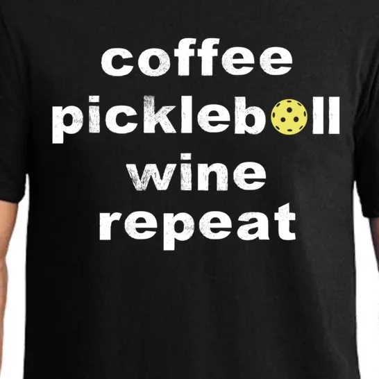 Funny Coffee Pickleball Wine Repeat Dinker Er Gift Pajama Set