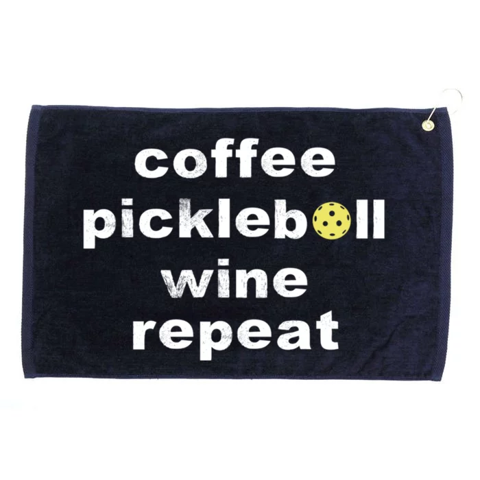 Funny Coffee Pickleball Wine Repeat Dinker Er Gift Grommeted Golf Towel