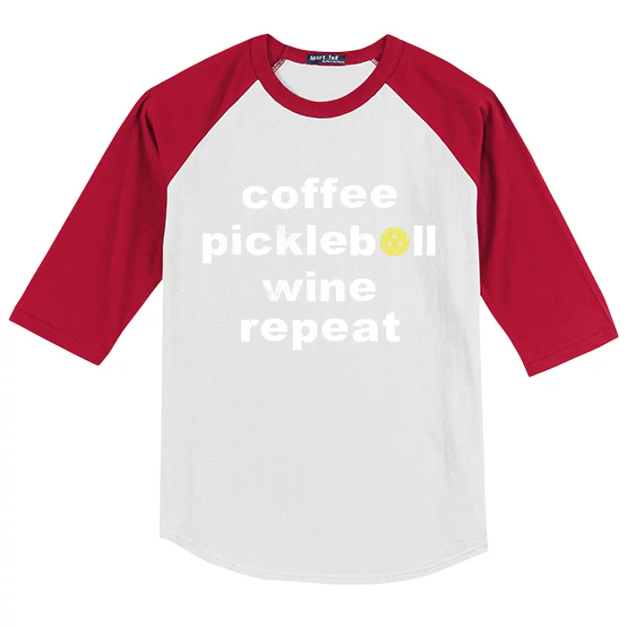 Funny Coffee Pickleball Wine Repeat Dinker Er Gift Kids Colorblock Raglan Jersey