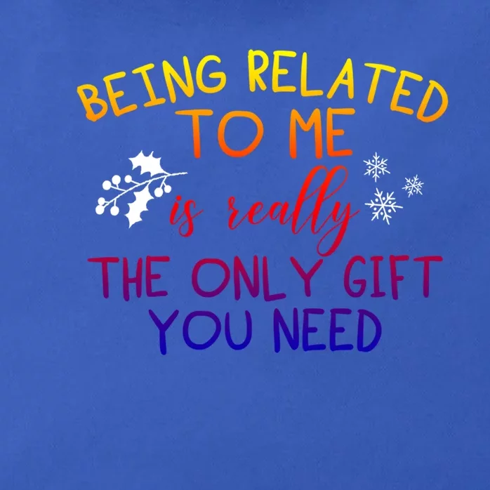 Funny Christmas Pajama Being Related To Me Is The Only Gift Zip Tote Bag