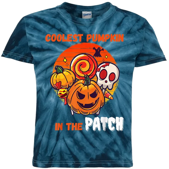 Funny Coolest Pumpkin In The Patch Halloween Boy Girls Kid Kids Tie-Dye T-Shirt