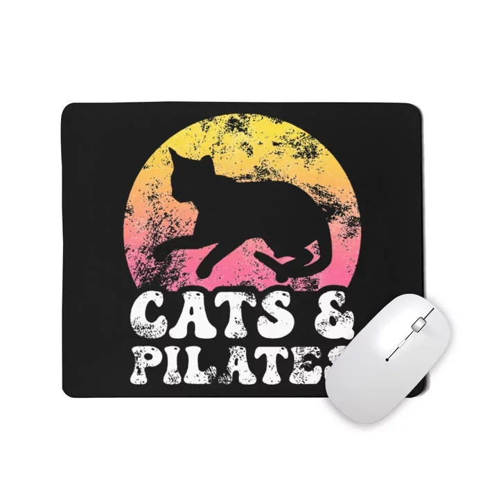 Funny Cats & Pilates Vintage Retro Hobby Mousepad