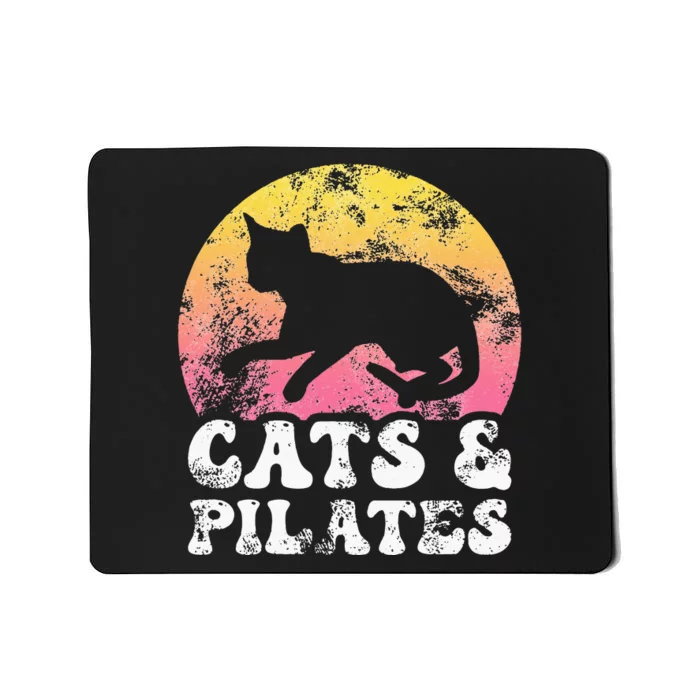 Funny Cats & Pilates Vintage Retro Hobby Mousepad