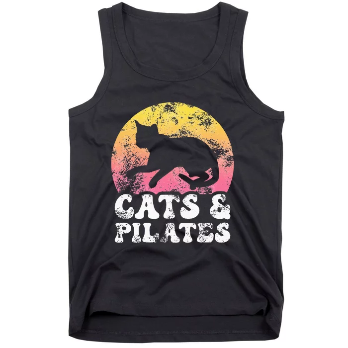 Funny Cats & Pilates Vintage Retro Hobby Tank Top