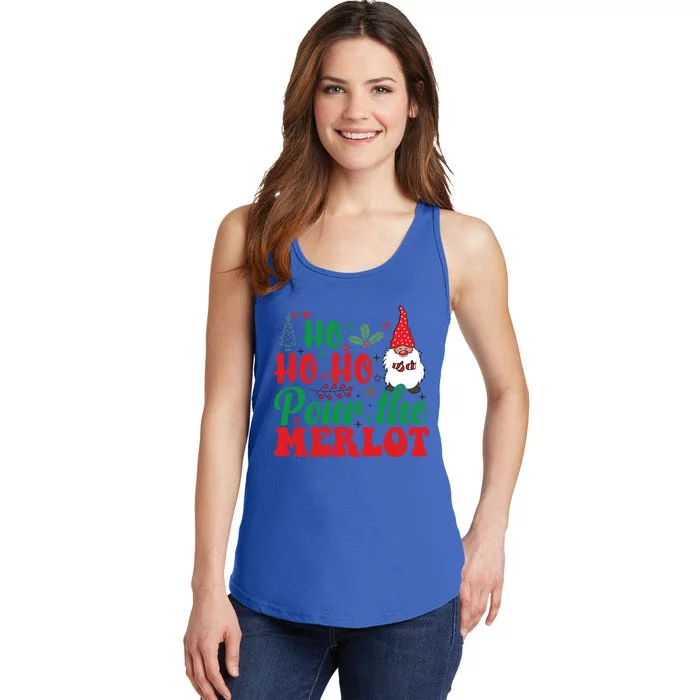 Funny Christmas Pour The Merlot Funny Gift Ladies Essential Tank