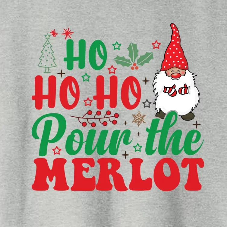 Funny Christmas Pour The Merlot Funny Gift Women's Crop Top Tee