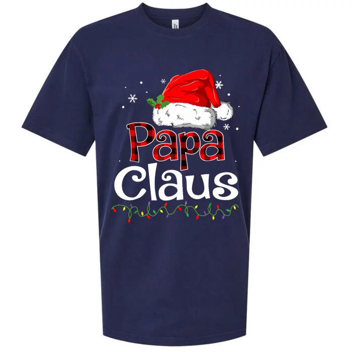 Funny Christmas Papa Claus Santa Pajama Matching Family Gift Sueded Cloud Jersey T-Shirt