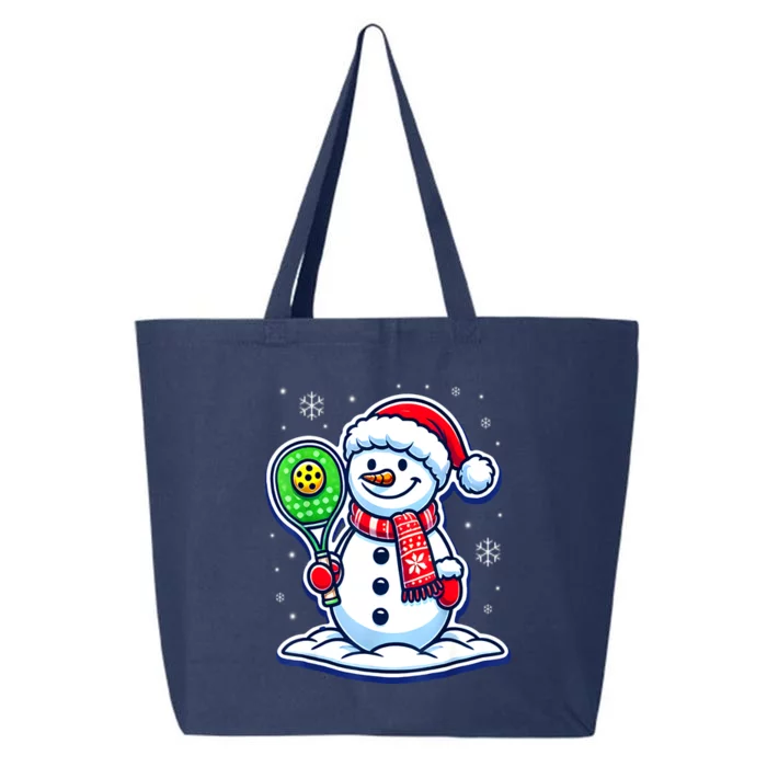 Funny Christmas Pickleball Snowman Pickleball Player Xmas Gift 25L Jumbo Tote