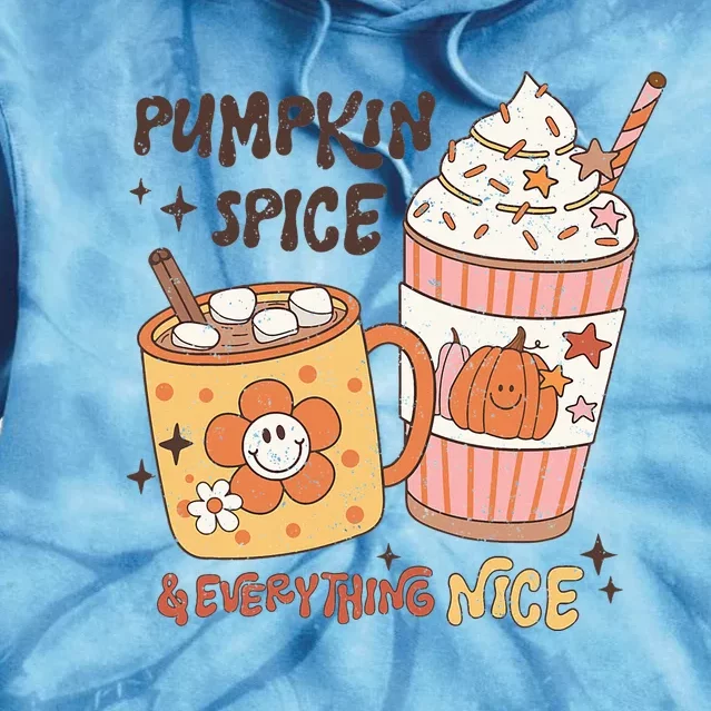 Fall Coffee Pumpkin Spice Latte Iced Warm Cozy Autumn Orange Tie Dye Hoodie