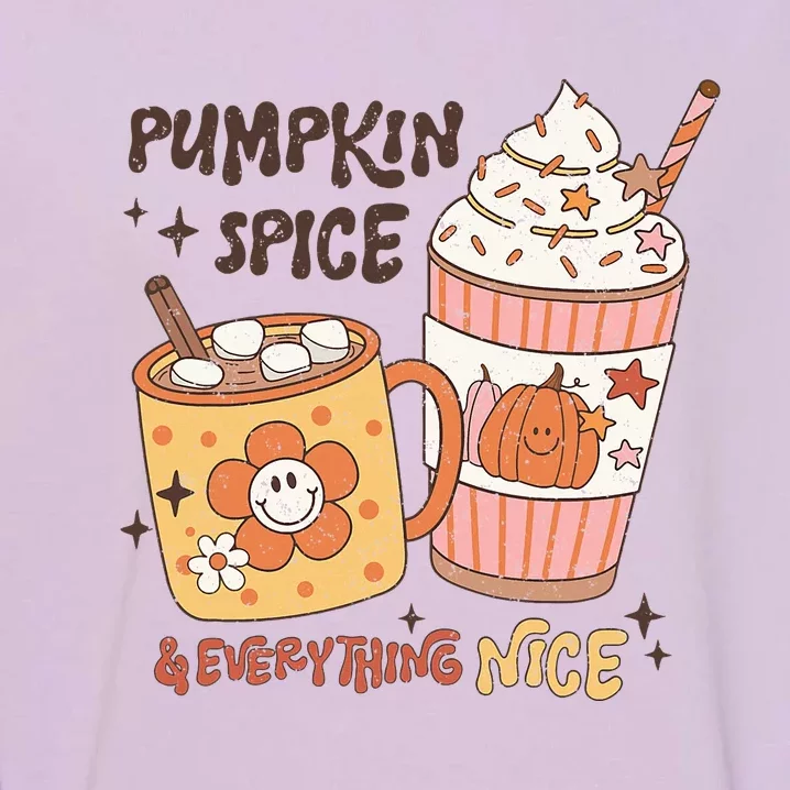 Fall Coffee Pumpkin Spice Latte Iced Warm Cozy Autumn Orange Garment-Dyed Sweatshirt