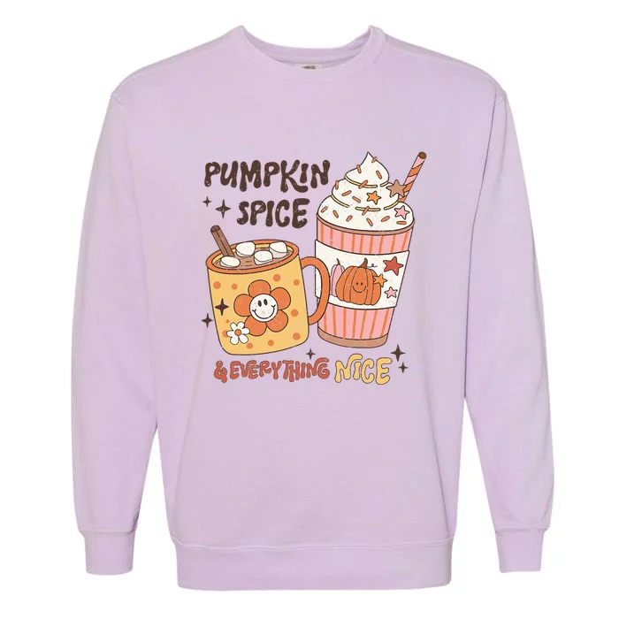 Fall Coffee Pumpkin Spice Latte Iced Warm Cozy Autumn Orange Garment-Dyed Sweatshirt