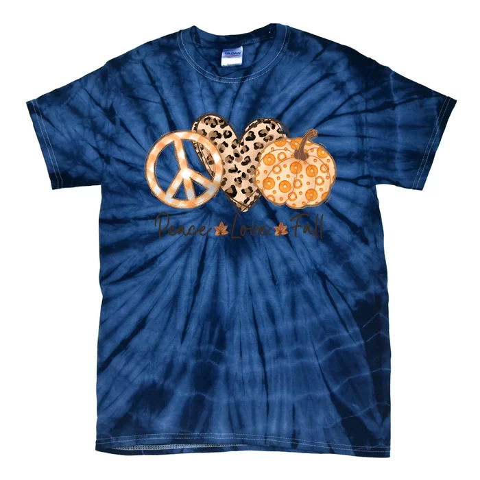 Funny Cute Peace Love Fall Autumn Lover Pumpkins Halloween Thanksgiving Tie-Dye T-Shirt