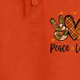 Funny Cute Peace Love Fall Pumpkin Autumn Happy Fall Thanksgiving Dry Zone Grid Performance Polo