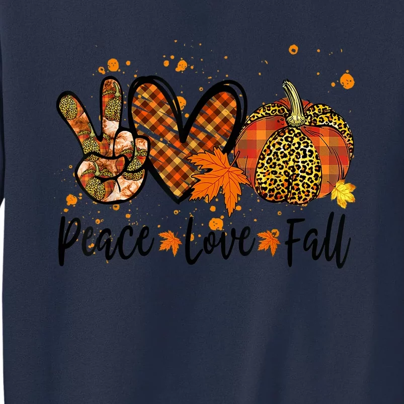 Funny Cute Peace Love Fall Pumpkin Autumn Happy Fall Thanksgiving Sweatshirt