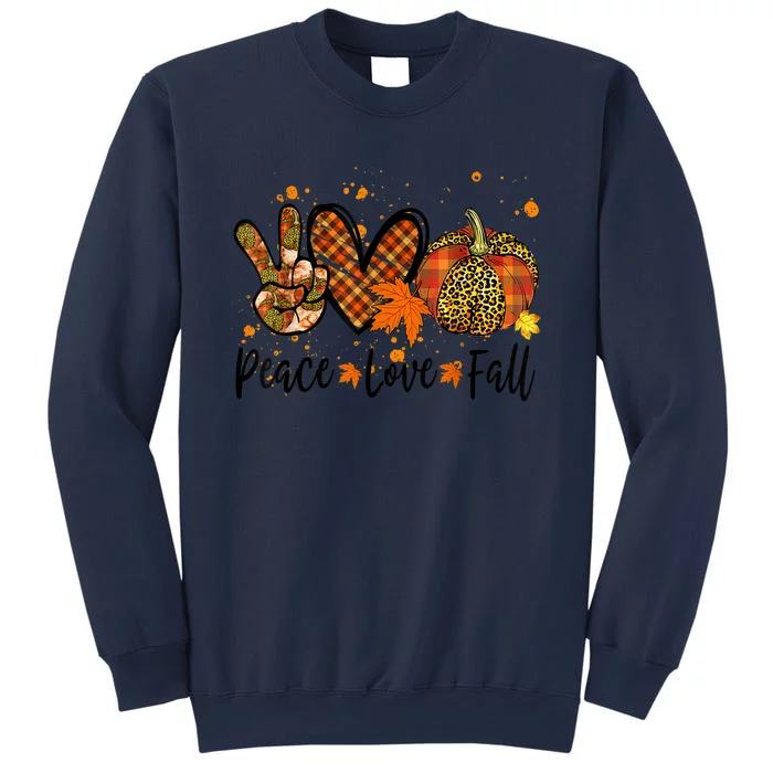 Funny Cute Peace Love Fall Pumpkin Autumn Happy Fall Thanksgiving Sweatshirt