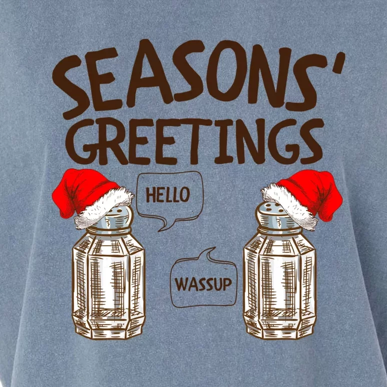 Funny Christmas Pun Gift Seasons Greetings Gift Garment-Dyed Women's Muscle Tee