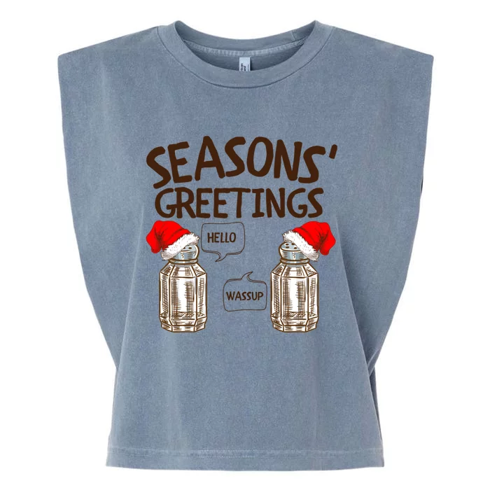 Funny Christmas Pun Gift Seasons Greetings Gift Garment-Dyed Women's Muscle Tee