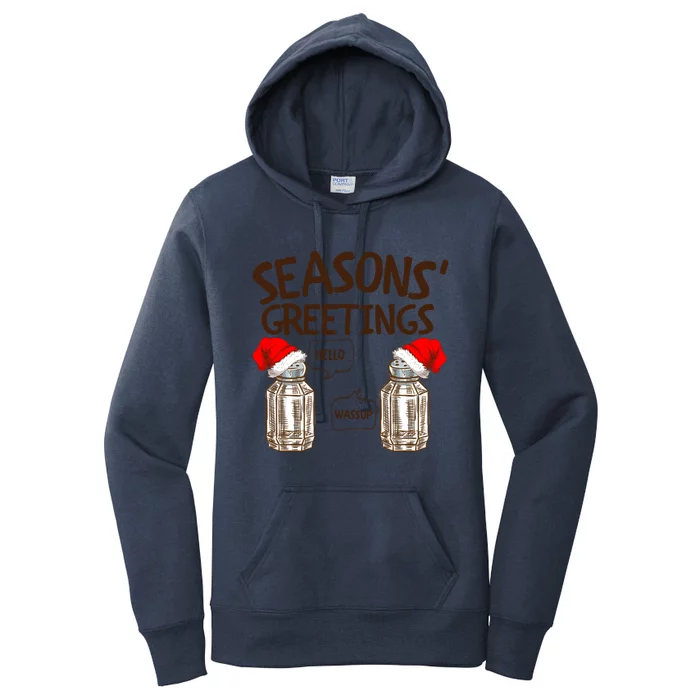 Funny Christmas Pun Gift Seasons Greetings Gift Women's Pullover Hoodie