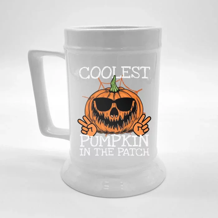 Funny Coolest Pumpkin In The Patch Halloween Gift Front & Back Beer Stein