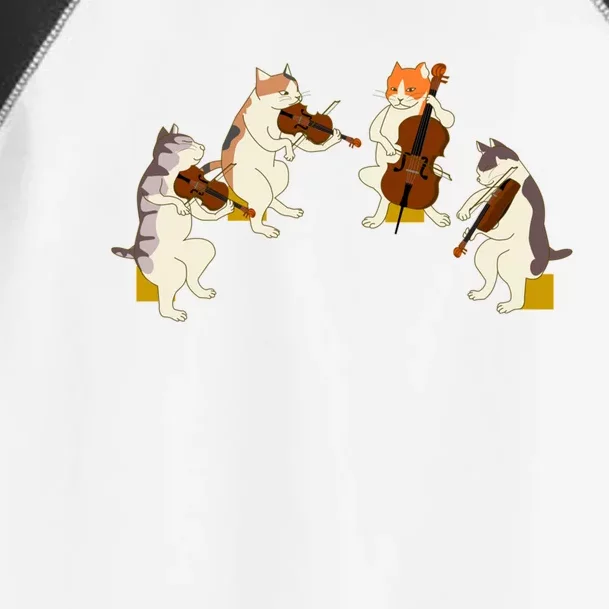 Fun Cats Playing Violin Cello Gift Music Cat Lover Toddler Fine Jersey T-Shirt