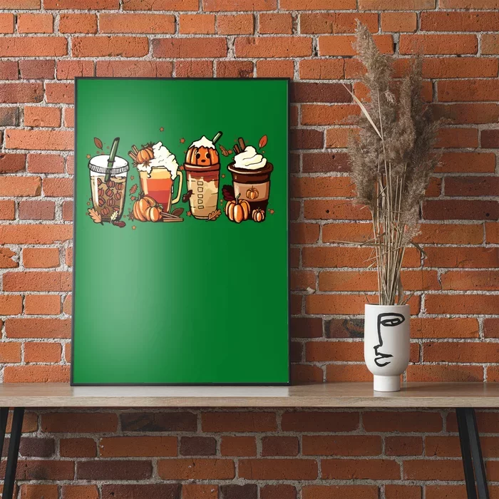 Fall Coffee Pumpkin Coffee Latte Halloween Poster