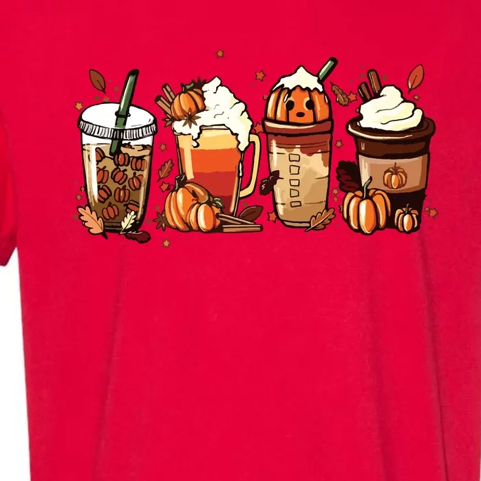 Fall Coffee Pumpkin Coffee Latte Halloween Garment-Dyed Heavyweight T-Shirt