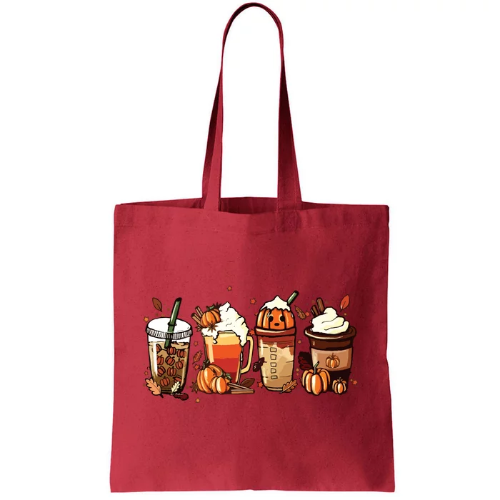 Fall Coffee Pumpkin Coffee Latte Halloween Tote Bag