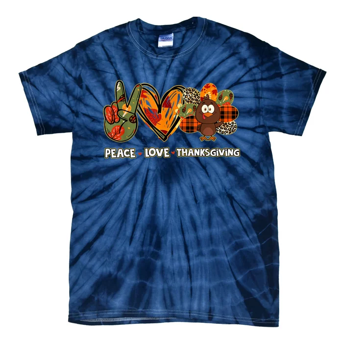 Funny Cute Peace Love Thanksgiving Gobble Turkey Thanksgiving T Tie-Dye T-Shirt