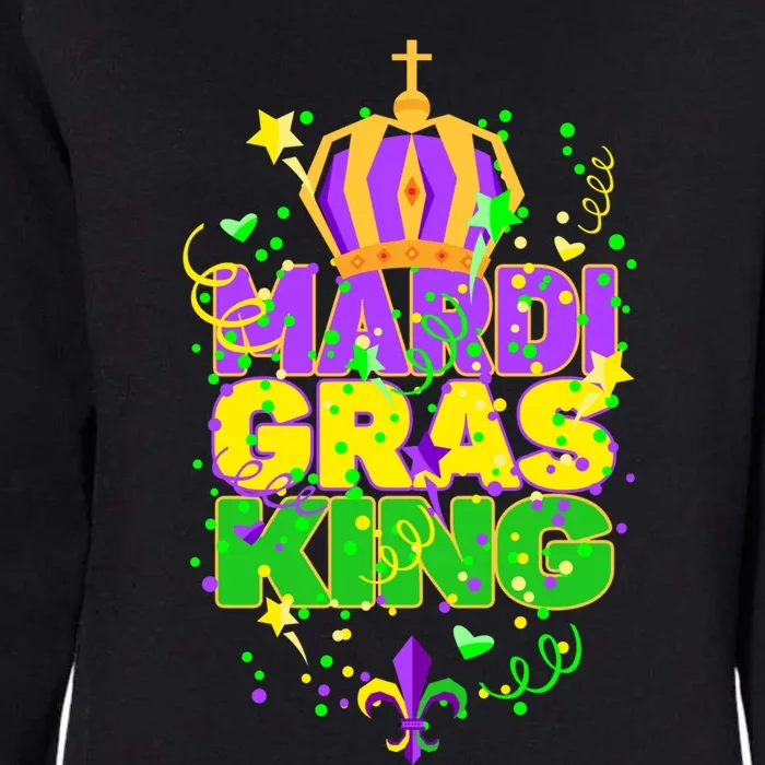 Funny Carnival Party Confetti Outfit Mardi Gras King Crown Womens California Wash Sweatshirt