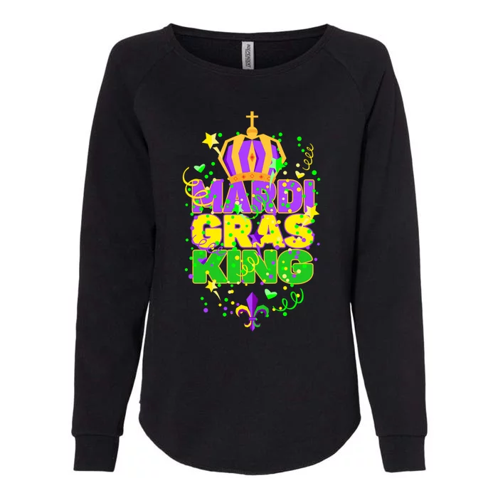 Funny Carnival Party Confetti Outfit Mardi Gras King Crown Womens California Wash Sweatshirt