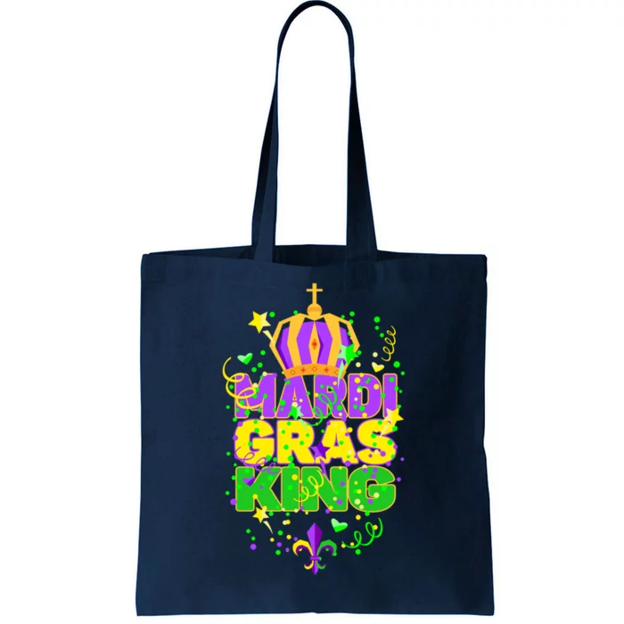 Funny Carnival Party Confetti Outfit Mardi Gras King Crown Tote Bag