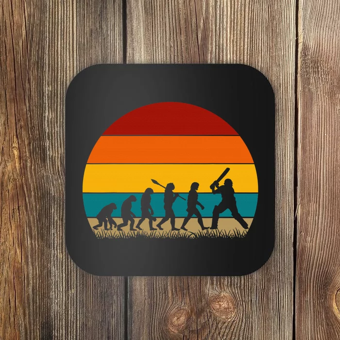 Funny Cricket Player Retro Cricket Evolution Coaster