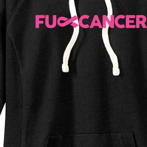 Fuck Cancer Pink F U Fu Pink Ribbon Cancer Awareness Symbol Gift Women's Fleece Hoodie