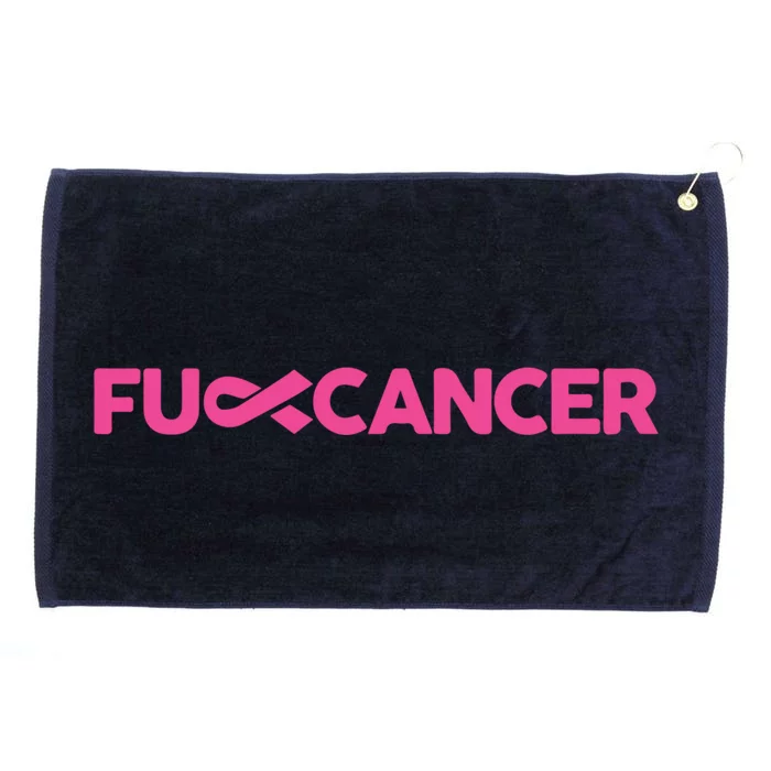 Fuck Cancer Pink F U Fu Pink Ribbon Cancer Awareness Symbol Gift Grommeted Golf Towel