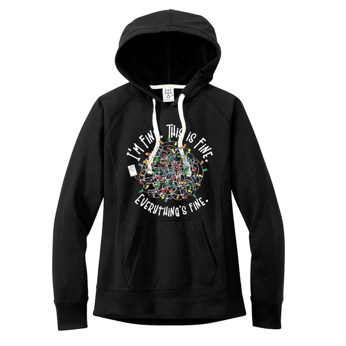 Funny Christmas Problem With Tangled Lights Women's Fleece Hoodie