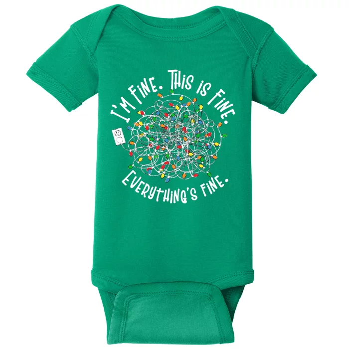 Funny Christmas Problem With Tangled Lights Baby Bodysuit