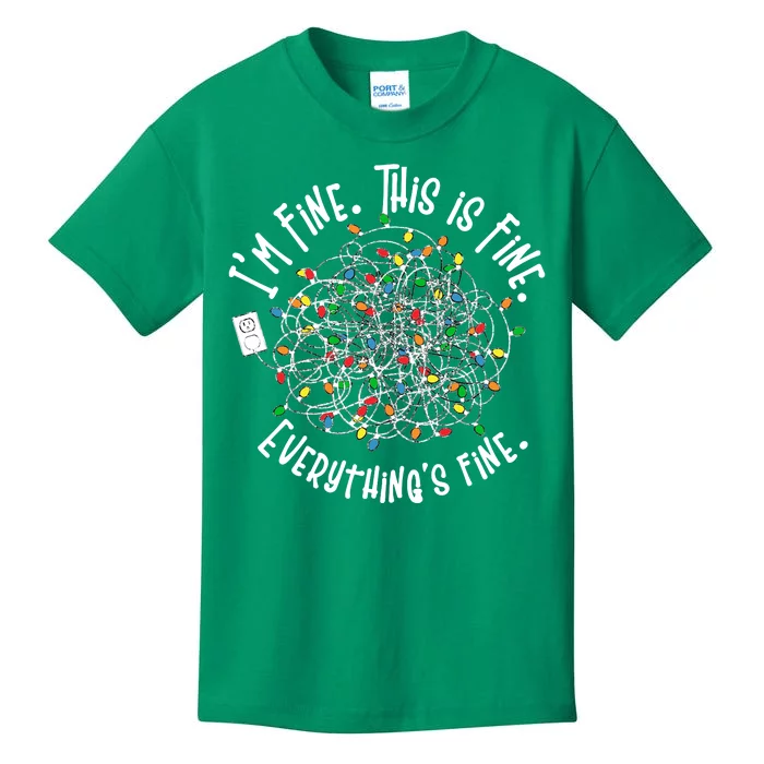 Funny Christmas Problem With Tangled Lights Kids T-Shirt