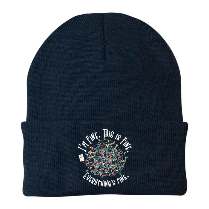 Funny Christmas Problem With Tangled Lights Knit Cap Winter Beanie