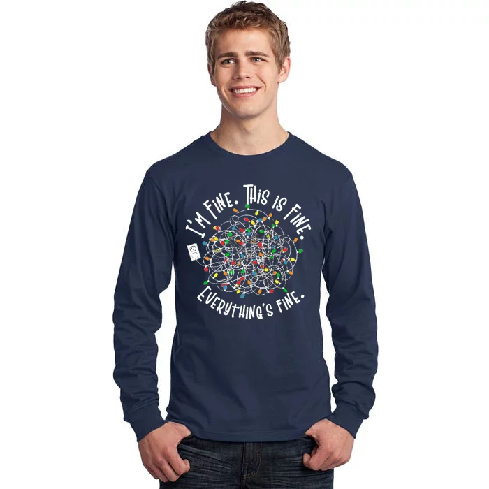 Funny Christmas Problem With Tangled Lights Tall Long Sleeve T-Shirt